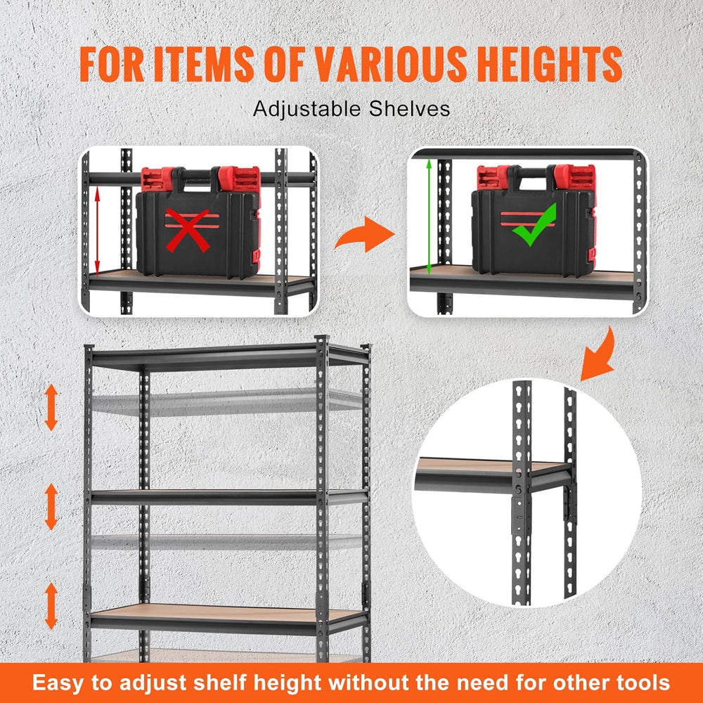 VEVOR Storage Shelving Unit, 5-Tier Adjustable, 2000 lbs Capacity, Heavy Duty...
