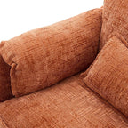 Ball & Cast 109" Oversized Sectional Sofa,Comfy Cloud Couch W/Movable Storage Ottoman,L Shaped Sectional Sofa W/USB Charging Port,Phone Holder&Side Pocke,Chenille Fabric,for Living Room,Orange