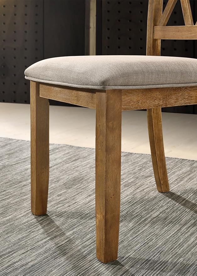 Roundhill Furniture Windvale Fabric Upholstered Dining Chair, Set of 2, Brown