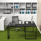 SHW Mission 55 x 60 Inches L-Shape Home Office Computer Desk, Black