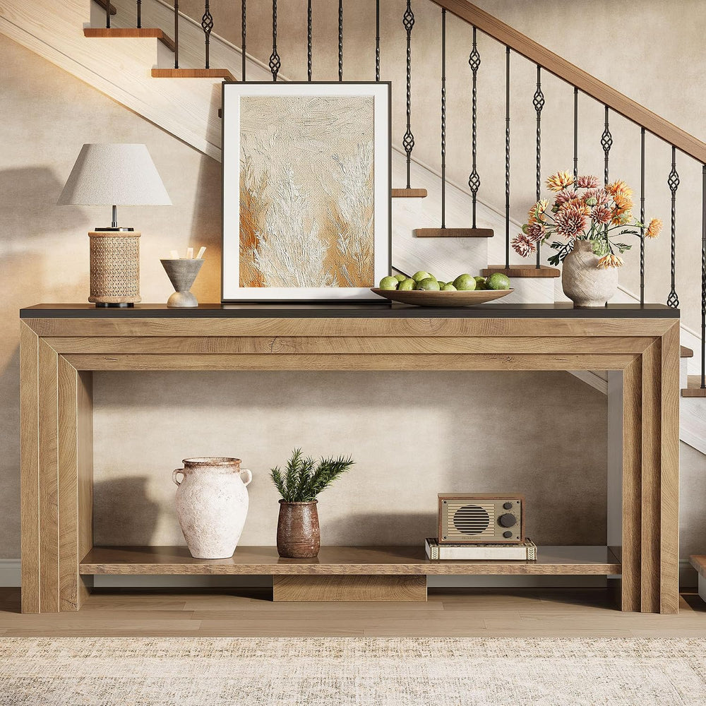 Tribesigns 70.9 Inch Narrow Console Table, Farmhouse 2-Tier Wooden Sofa Table...