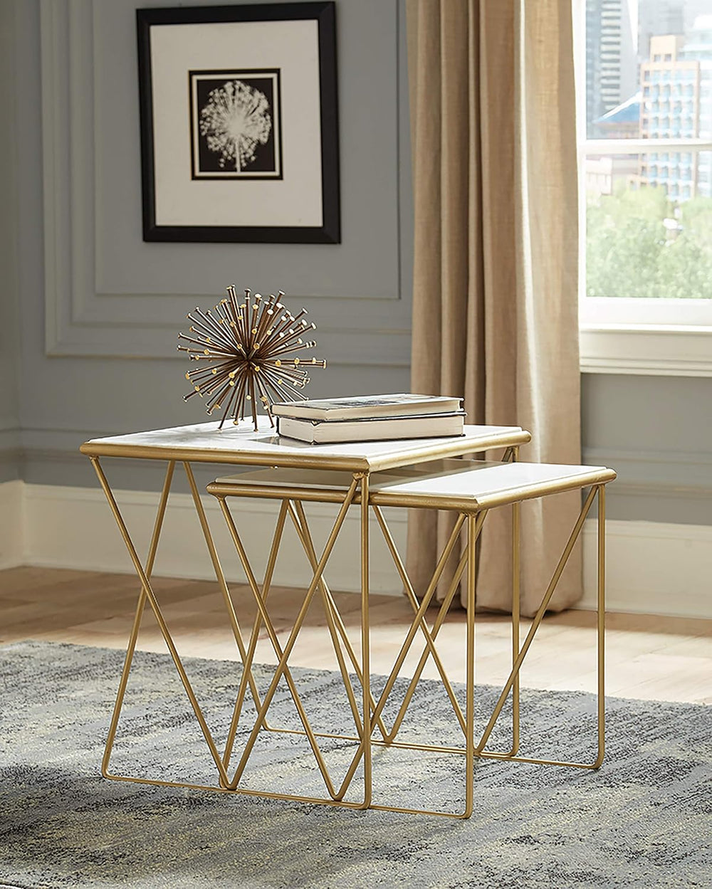 Coaster Home Furnishings - Bette - 2-Piece Nesting Table Set with Marble Tabl...