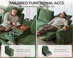 155.9'' Oversized Modular Sectional Sofa Plush Cloud Couch with Storage, Convertible Deep U-Shaped Couch with Chaises for Living Room, 6-Seater with Corner and 2 Ottomans, Chenille, Green
