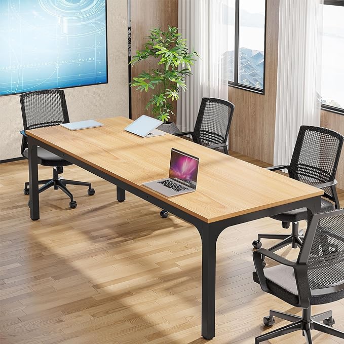 Tribesigns 6.5FT Conference Table, 78.7 Inche Rectangle Meeting Seminar Table, Large Business Tables for 6-8 People (Only Table)