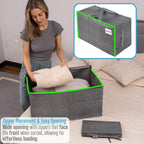 VENO 10 Pack Moving and Storage Bags, Heavy Duty, Alternative to Moving Boxes, Large Packing Totes Supplies for College Dorm Room with Zipper for Clothes, Wide Open Design (Dark Gray, 10 Pack)