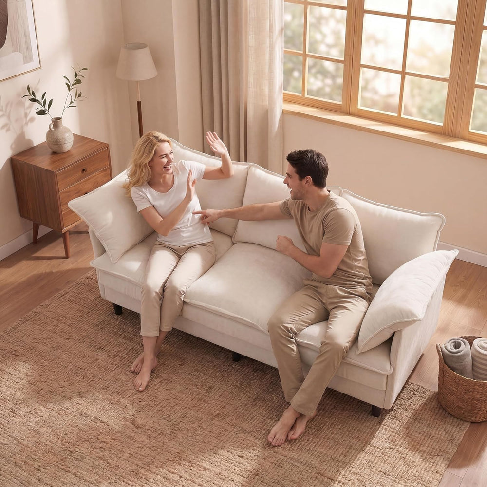 KYJ 69” Small Sofa, Cloud 3-Seat Love Seat, Small Couch for Living Room | 3 L...