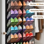 Over the Door Shoe Organizer for 20-30 Pairs, 10-Tier, Black