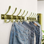 Dseap Coat Rack Wall Mount 2.0 Pro: Heavy Duty 300% Thicker, 16" Stud Mount, Stainless Steel Wall Coat Hooks Hanger for Clothes Jackets Hats Entryway Closet, MaxStrong, Antique Bronze, Pack of 2