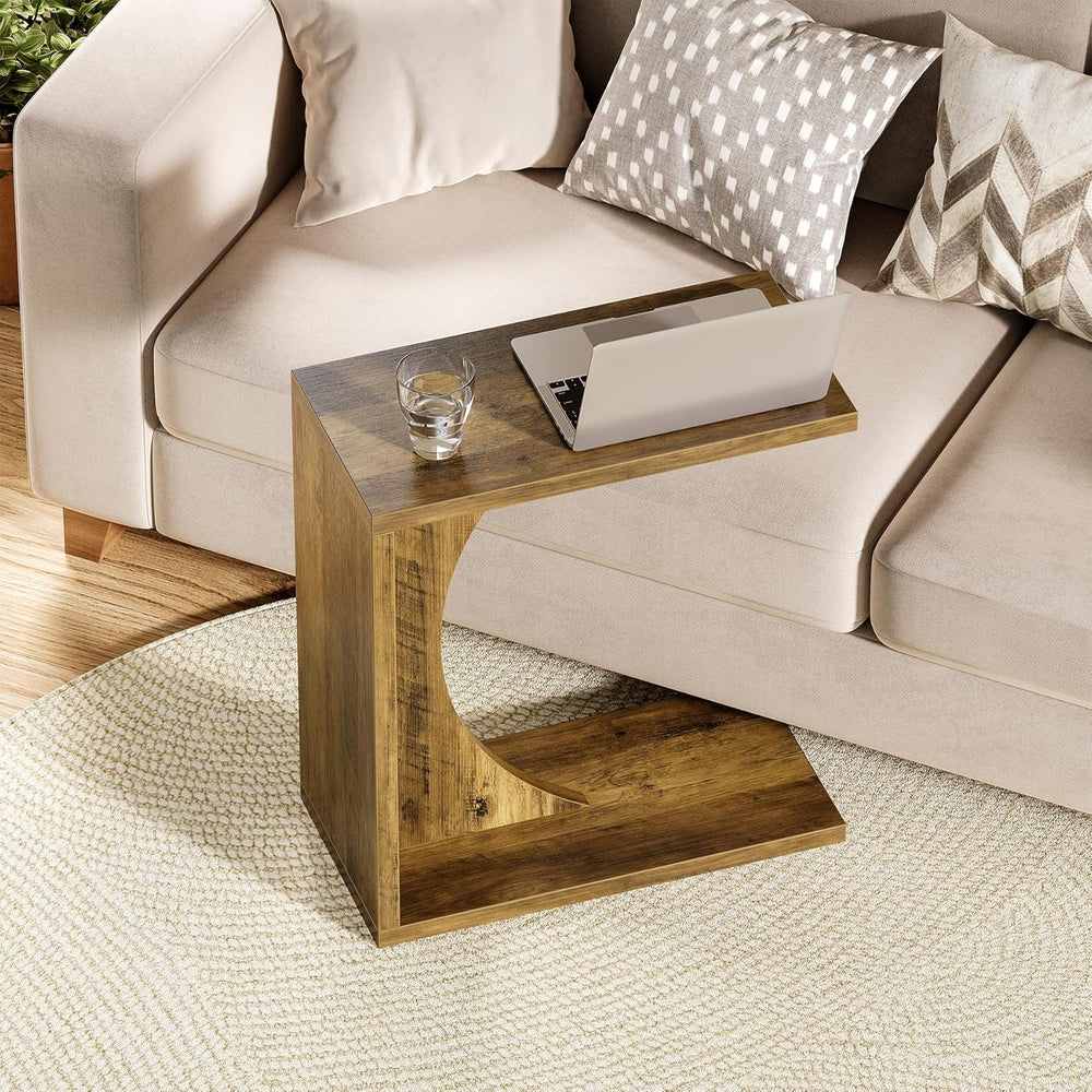 LITTLE TREE C Shaped End Table for Sofa & Bedroom - Small Side Table for ...