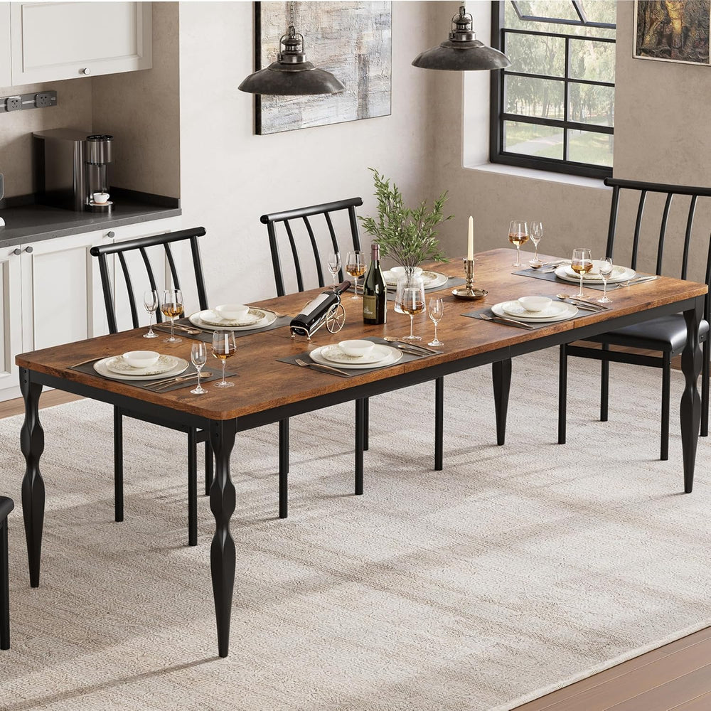 Garvee 79-Inch Modern Farmhouse Dining Table, Large Rectangular Kitchen Table...