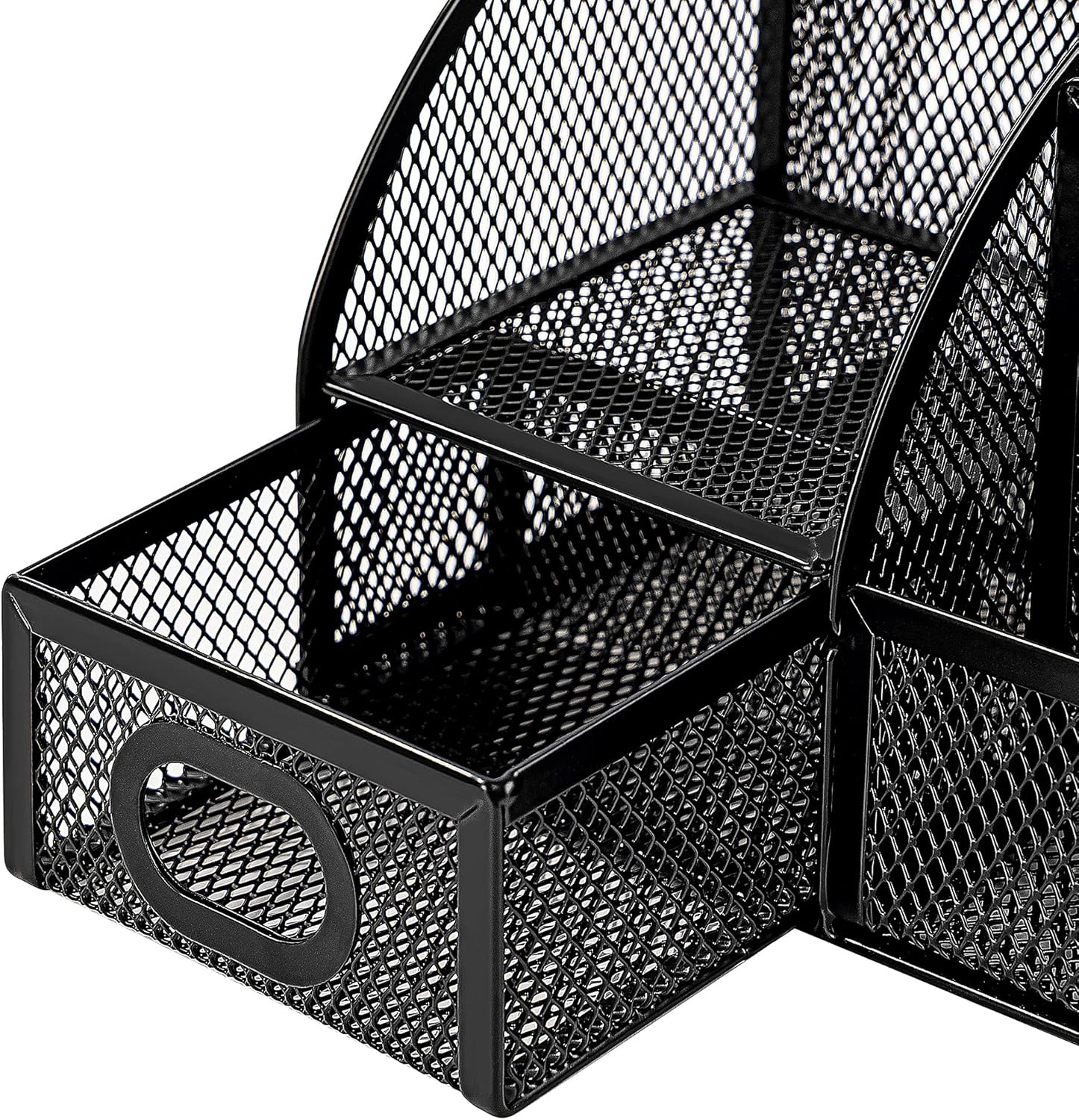 Amazon Basics Pen Holder and Desk Organizer, Office Caddy Storage, Black, ‎9.1" x 5.9" x 5.5''