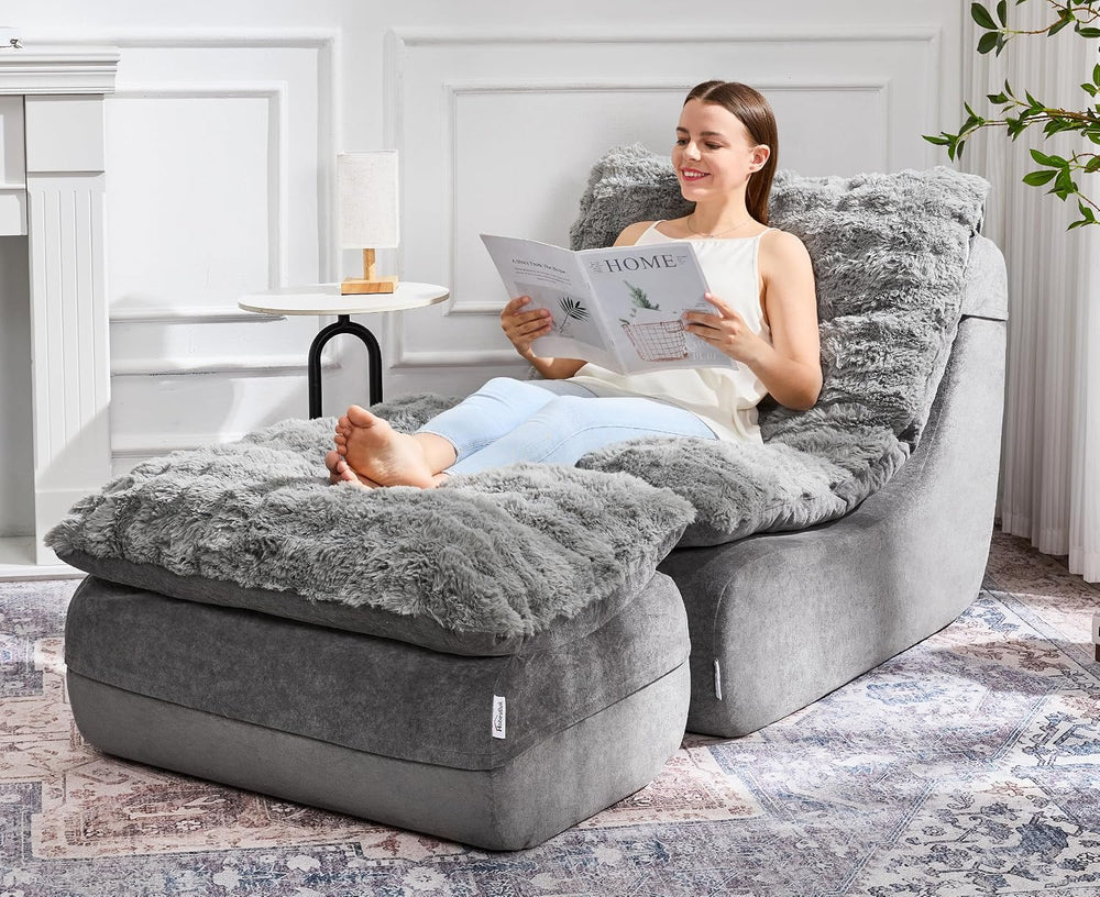 Hobestluk Small Couch Sofa Chaise Lounge Chair Recliner Chair with Footrest |...