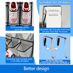 over the door shoe organizer,2025 upgraded,shoe organizer,35 Huge pockets,over door shoe organizer,Store size 13 shoes,shoe organizer,Strong material,hooks Suitable for various doors,Grey/black
