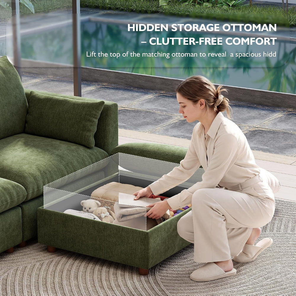 Ihanherry 117" Oversized Modular Sectional Sofa, Modern U Shaped Cloud C...