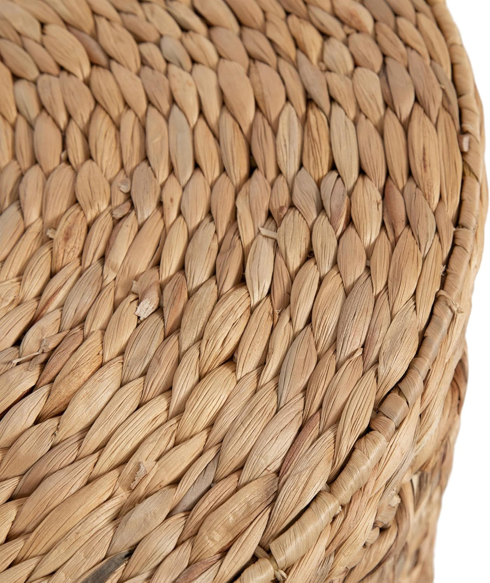 Kate and Laurel Halm Modern Woven Rattan Round Storage Side Tables, Set of 2,...