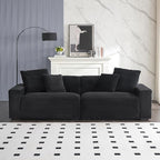 Ball & Cast 104" Modular Sectional Sofa,Cloud Sectional Couch with 4 Pillows,Loveseat Couches W/Deep Seat and Armrest,4 Seater Sectional Sofa for Living Room,Apartment,Corduroy Fabric,Black