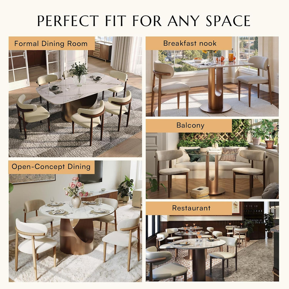 POVISON Modern Dining Chairs Set of 2, Armless PU Leather Dining Chair with P...