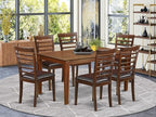 East West Furniture CAML7-MAH-LC 7 Piece Dining Room Table Set Consist of a Rectangle Wooden Table and 6 Faux Leather Kitchen Dining Chairs, 36x60 Inch, Mahogany