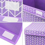 Mayniu Large Toy Box Chest with Flip Lid, Toy Storage Organizers Bin Boxes Basket with Sturdy Handles for Boys, Girls, Kids, Nursery, Playroom, Living Room, Bedroom, (Purple)