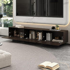 AIEGLE 71.7" W TV Stand with 3 Flip-Down Drawers, Modern Entertainment Center with Storage, Media Console Table TV Cabinet, Dark Brown