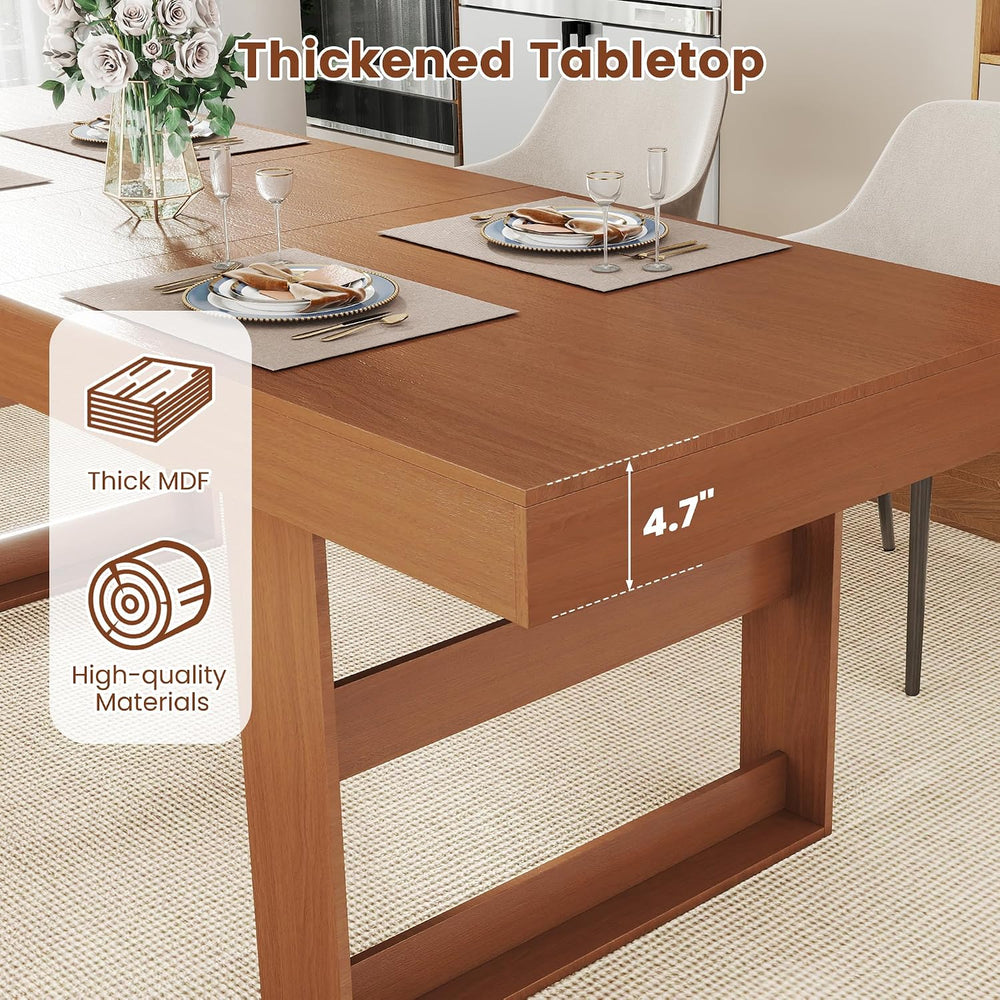 Extendable Dining Room Table for 6-10, 70.9"-78.7" Long Kitchen Tab...