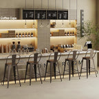 Andeworld Metal Bar Stools Set of 4, 26 inch Counter Height Barstools with Backs Farmhouse Modern High Back Bar Stools with Larger Seat Kitchen Dining Bar Chairs,Rusty