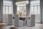 Upholstered Dining Chairs Set of 8 Modern Kitchen & Dining Room Chairs Linen Fabric Dining Chairs with Wooden Frame, Grey