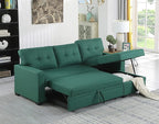 Devion Furniture Maison 4-in-1 Convertible L Shaped Couch with Pull Out Bed and Storage, Sectional Sleeper Sofa with Reversible Chaise for Living Room, Apartment, Bedroom, Office