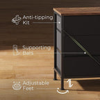 Huuger 70 Inch Dresser for Bedroom, TV Stand for 65, 75, 80 Inch TV, 12 Fabric Drawer Long Dresser, Large Entertainment Center for Bedroom, Wide Chest of Drawer with Storage, Rustic Brown