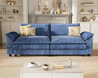 Homall 80" Modular Sectional Sofa, Loveseat Sofa Couch with Double-Layer Cushion, DIY Combination Chenille Deep 2-Seat Cloud Couch for Living Room, Apartment (Dark Blue, Loveseat Sofa)