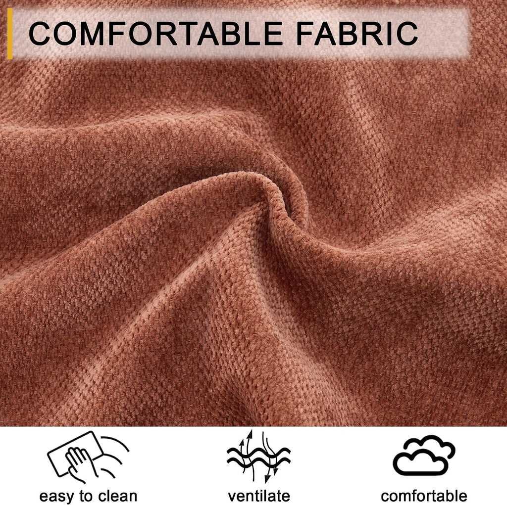 59.8" Chaise Lounge Chair Indoor, Chenille Reading Chairs | Side Pocket, Upholstered Chaise Lounge for for Bedroom, Living Room& Apartment ,Sturdy Frame, Orange