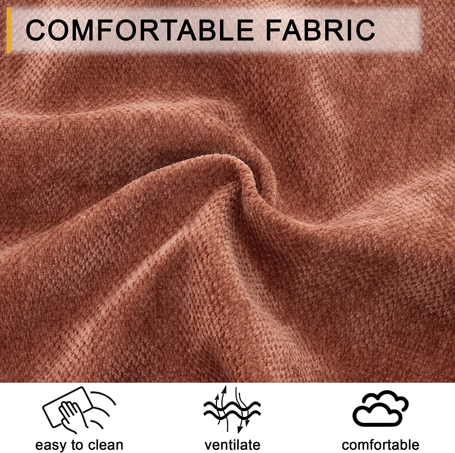 59.8" Chaise Lounge Chair Indoor, Chenille Reading Chairs | Side Pocket, Upholstered Chaise Lounge for for Bedroom, Living Room& Apartment ,Sturdy Frame, Orange