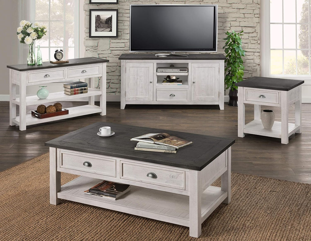 Martin Svensson Home Monterey Solid Wood Sofa Console Table, White & Grey...
