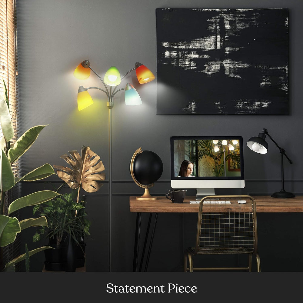 Brightech Medusa LED Floor Lamp – Multi-Head Dimmable Floor Lamp for Living R...