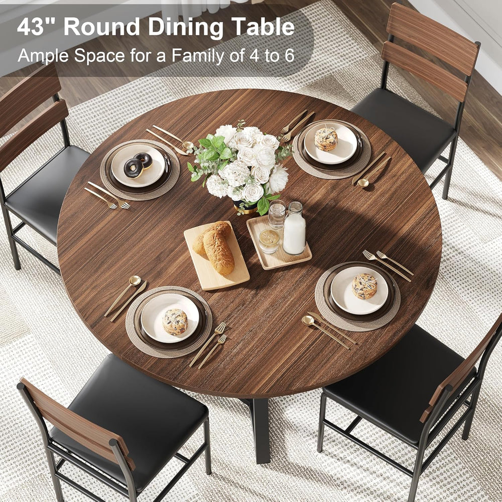 knoworld Round Dining Table for 4, Kitchen Tables Dining Room Circle Dinner T...
