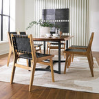 Signature Design by Ashley Fortmaine Contemporary Dining Table with Natural Live Edge, Light Brown & Black