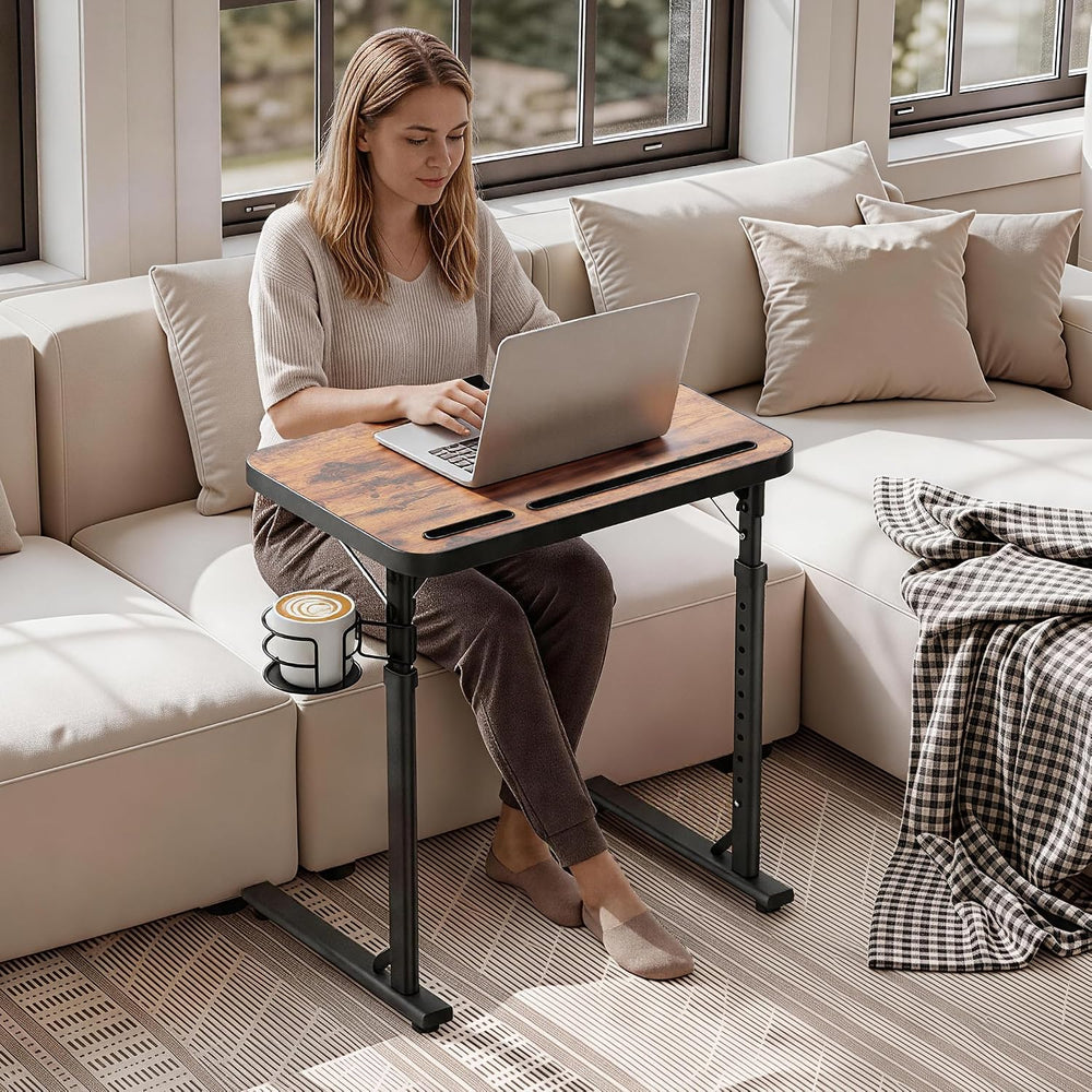 Kitstorack Large Adjustable TV Tray Table with Tilting Tabletop for Couch | D...
