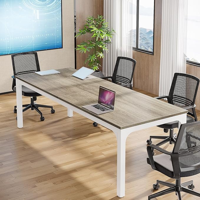 Tribesigns 6.5FT Conference Table, 78.7 Inche Rectangle Meeting Seminar Table, Large Business Tables for 6-8 People (Only Table)