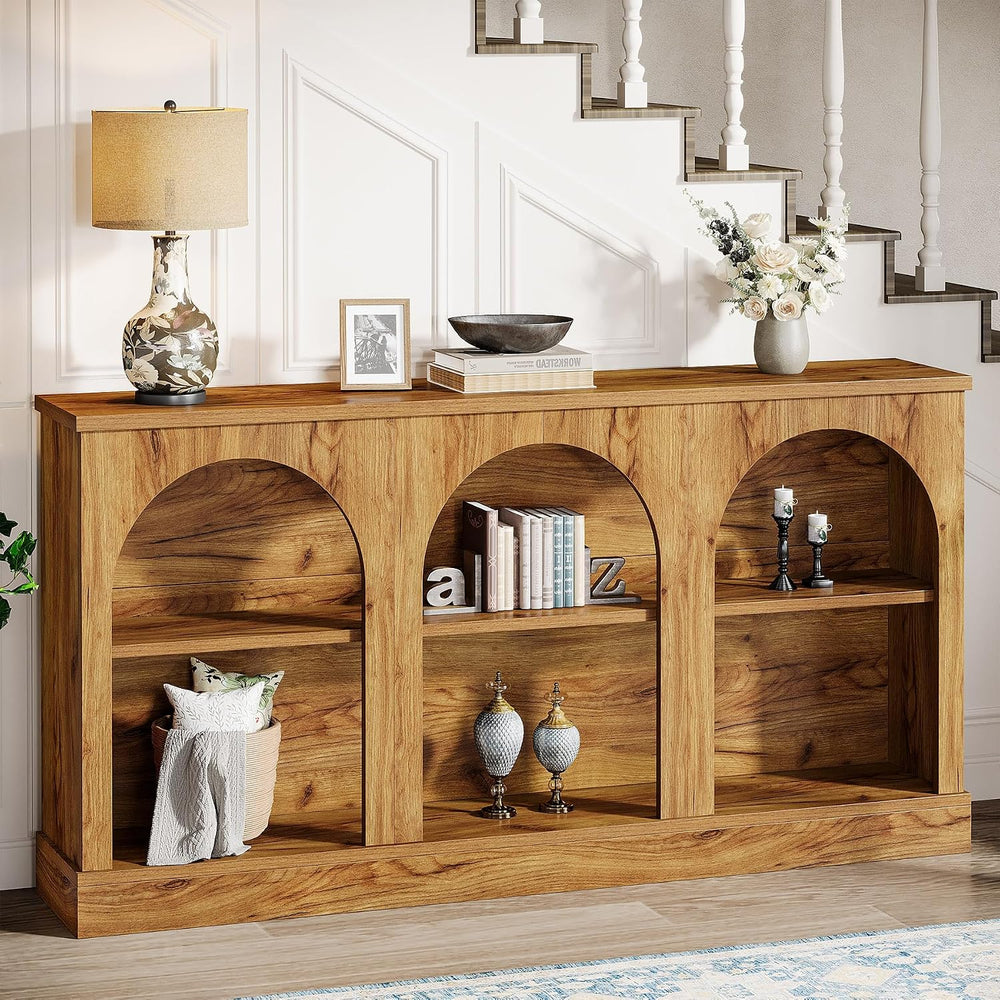 Tribesigns Console Table with Storage, 63" Long Arched Entryway Table | ...