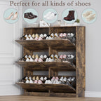 Shoe Cabinet with 6 Flip Drawers, Slim Narrow Shoe Storage Cabinet, Freestanding Shoe Organizer for Entryway, Hallway, Foyer