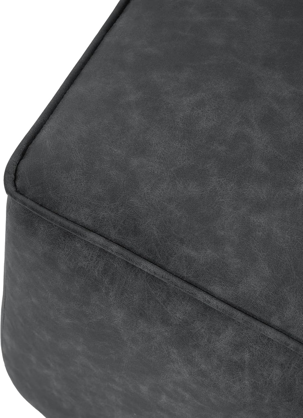 Christopher Knight Home Ellis Faux Leather Ottoman Footstool, Square Pouf Pou...