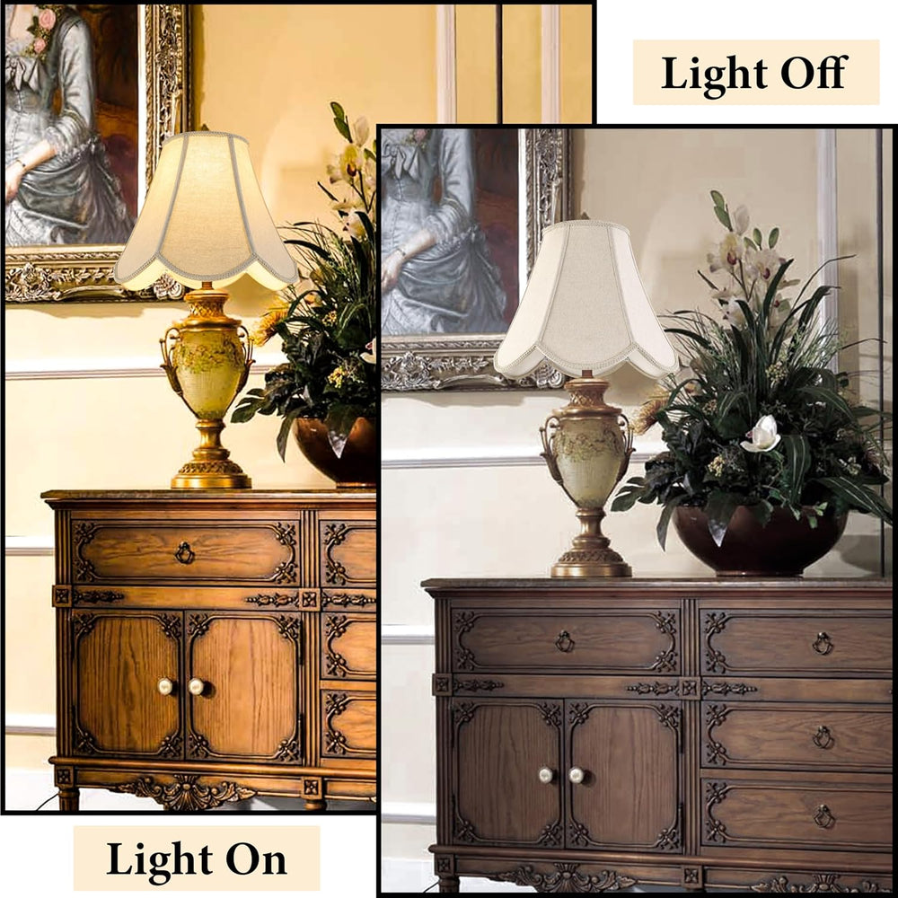 GO&SO Lamp Shades 1Pc,6" x 13" x 10.6",Scalloped Lamp Shad...