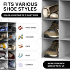 Simple Houseware 24 Section Shelves Hanging Shoes Organizer, Gray | 3 Metal Hooks, 8 Tier, Holds Up to 24 lbs