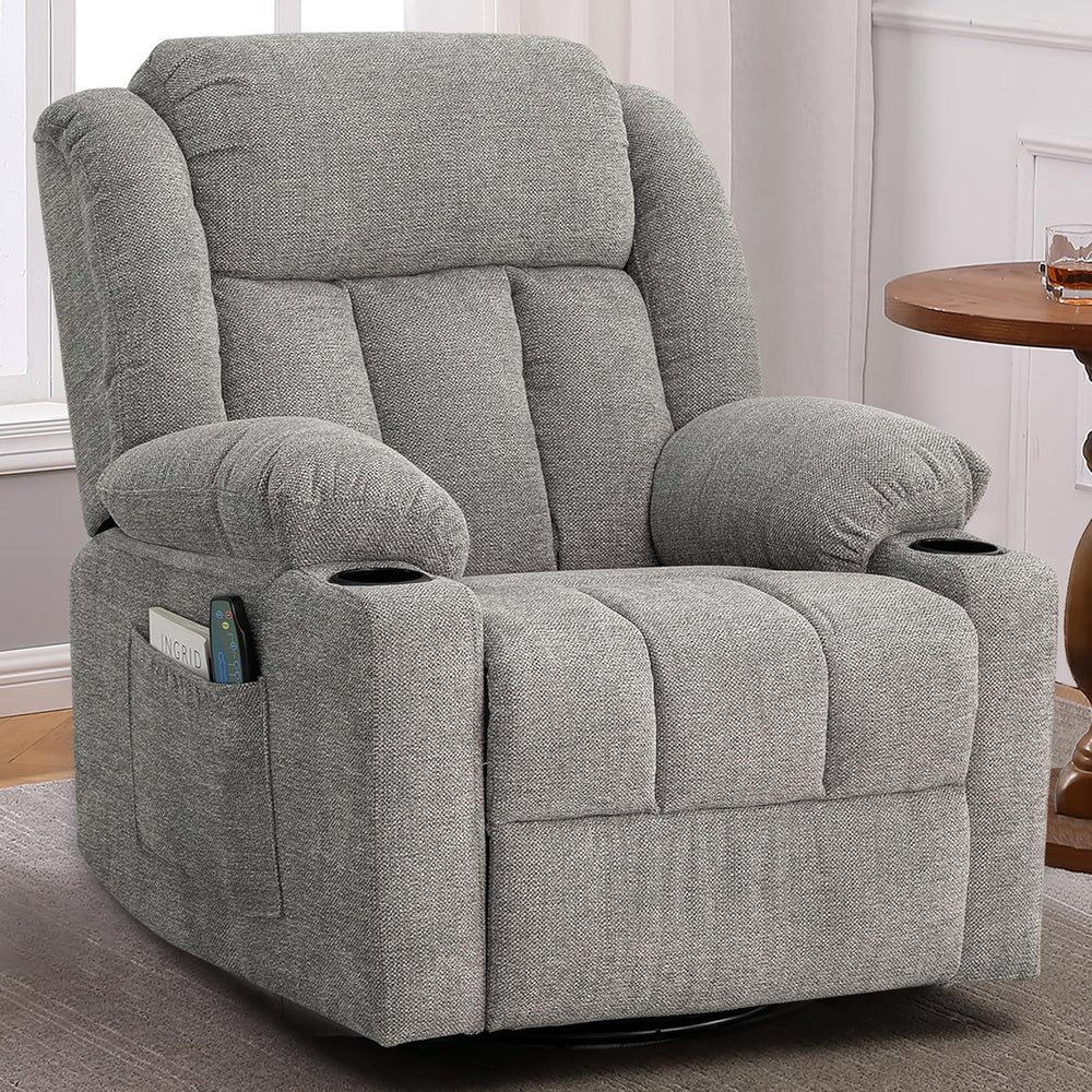 Ketaiyou Rocker Swivel Recliner Chair for Adults, Overstuffed Large Manual Re...