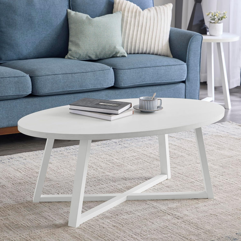 Coffee Table Set 3-Piece Oval Wood Modern | Modern 3-piece set includes oval ...