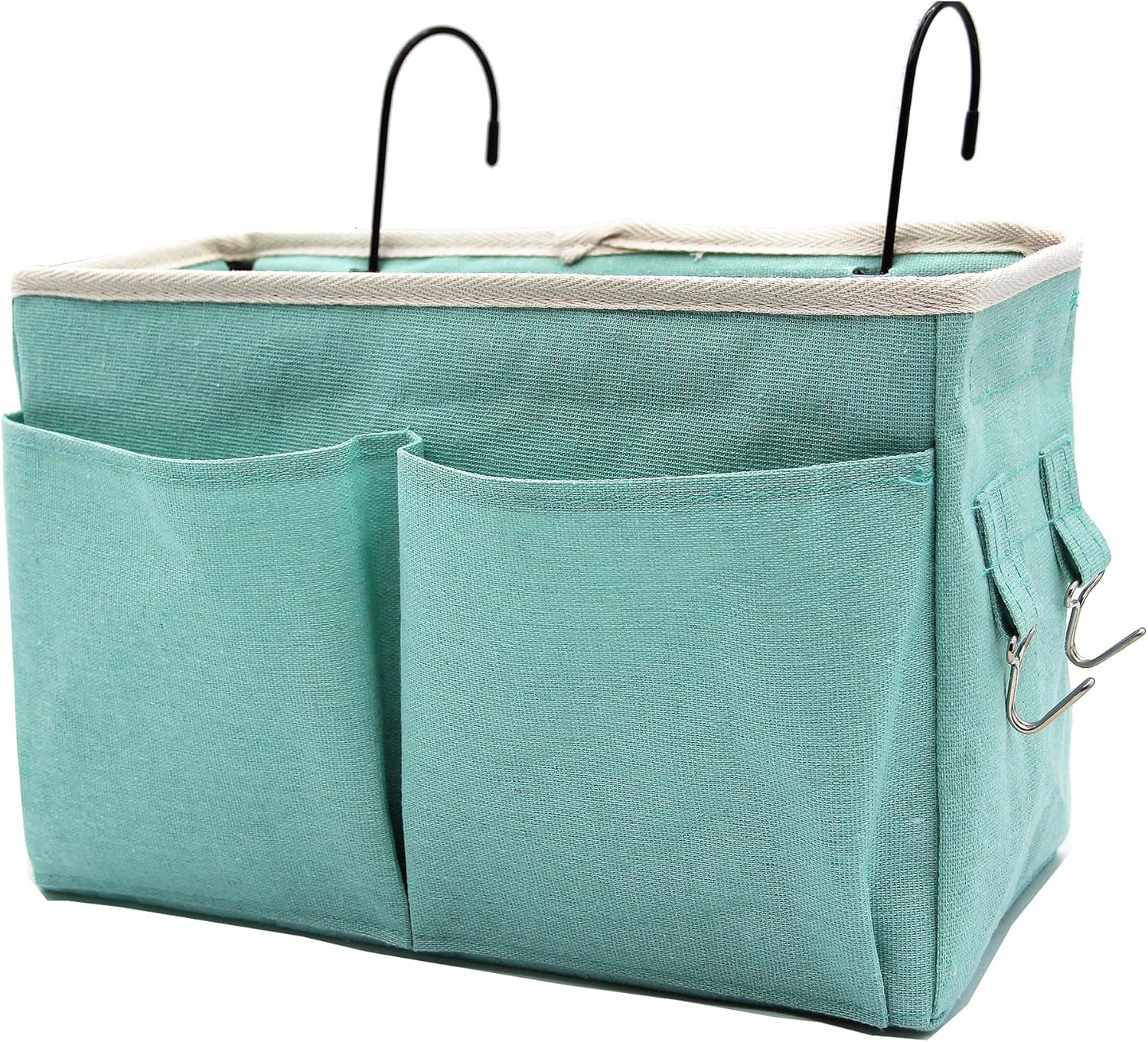 Bedside Caddy Bedside Hanging Storage Basket Multi-Function Organizer Caddy for Bunk and Hospital Beds Dorm Rooms Bed Rails, Can be Placed Glasses Books Mobile Phones(Green)