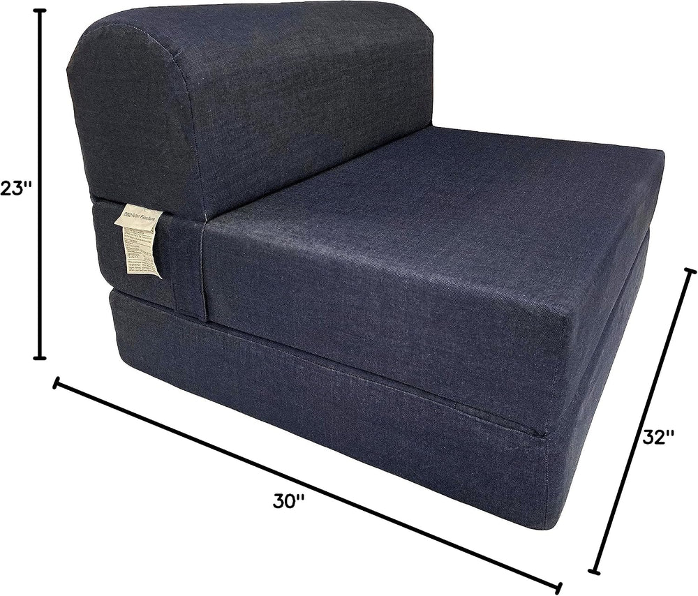 D&D Futon Furniture Sleeper Chair Folding Foam Bed, Portable Studio Guest...