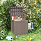 40 Gallon Resin Deck Box, Lockable Patio Outdoor Storage Box for Furniture, Garden Tools and Tools Storage, Waterproof Outside Storage Boxes - Grey