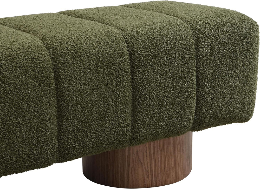 Merax 50" Green Boucle Upholstered Dining Bench Entryway Bench | No Asse...