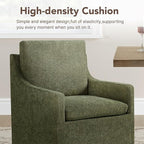 Upholstered Dining Chairs Set of 2, Modern Dining Room Chairs with Casters & Washable Cover, Rolling Accent Chair with Hidden Storage for Kitchen, Farmhouse, Living Room, Green, 2 Box
